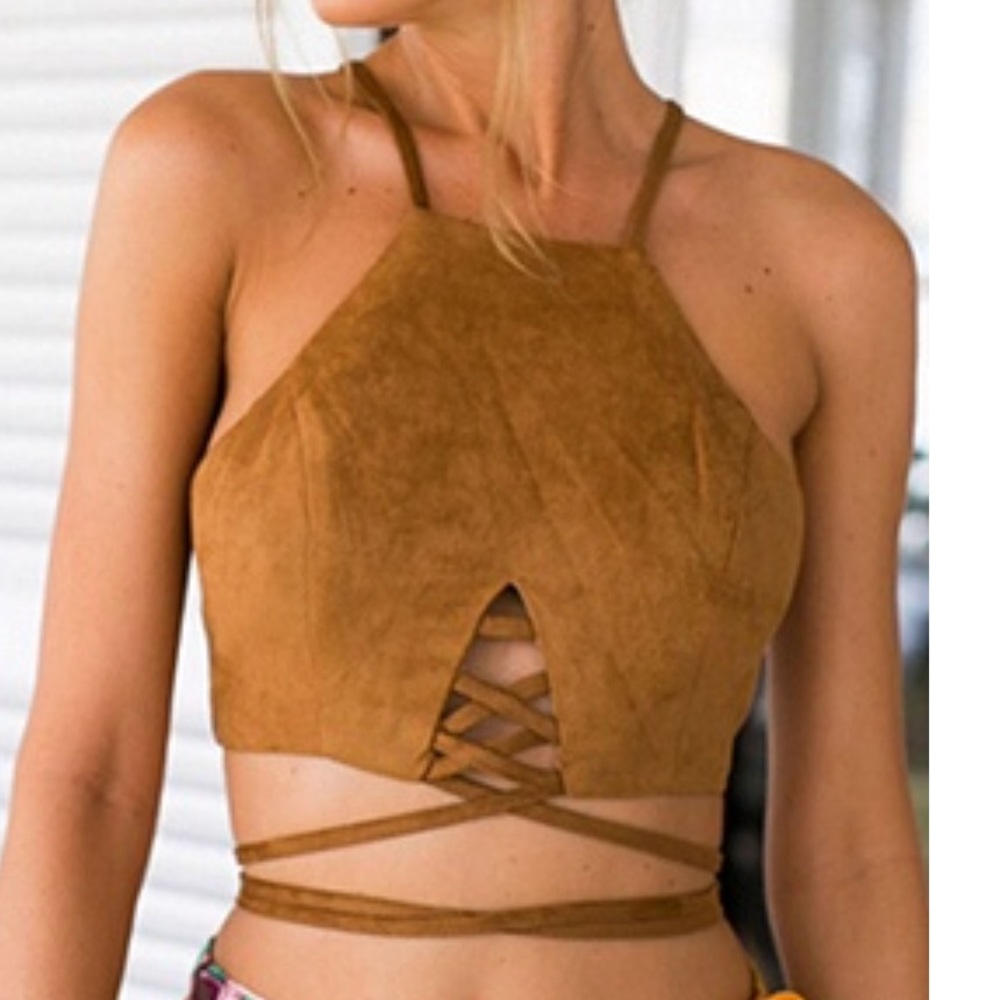 Suede crop top
